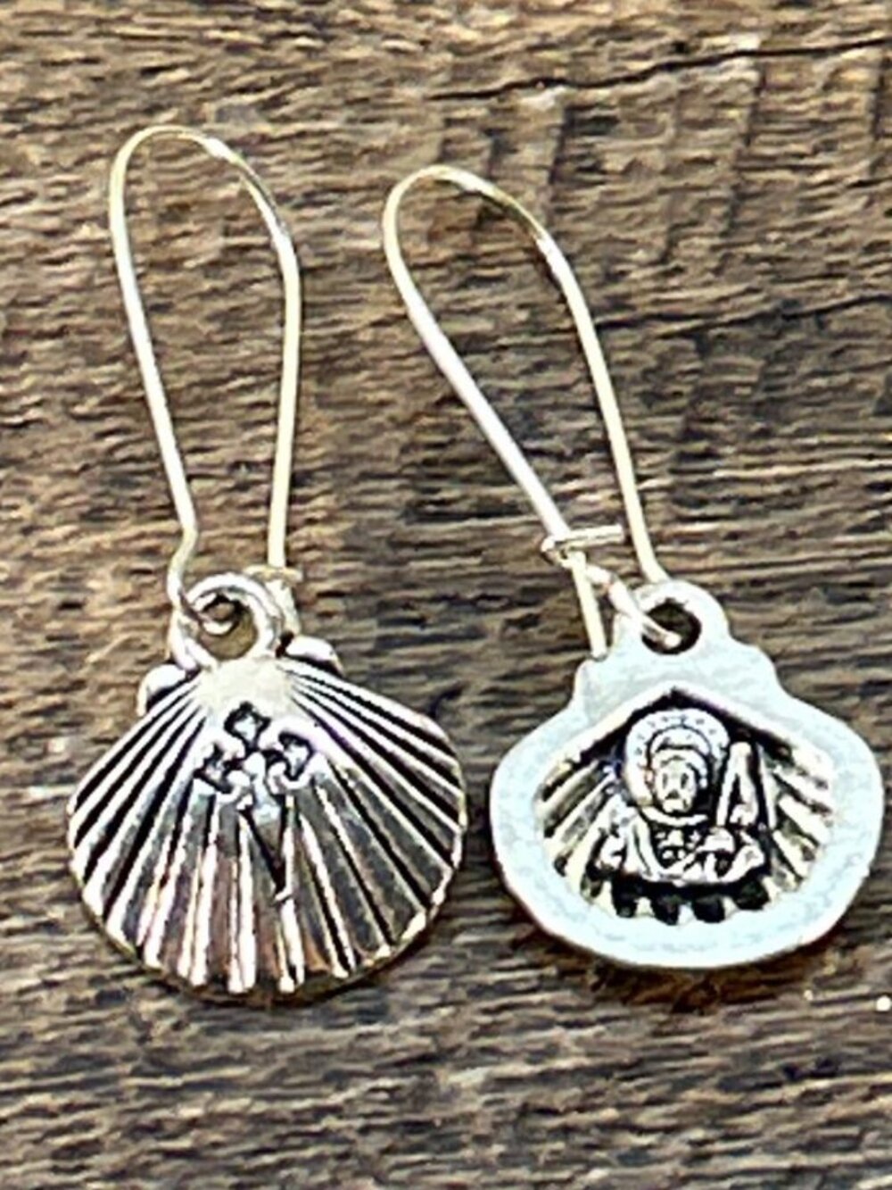 Silver Camino de Santiago Scallop Shell Earrings St. James
